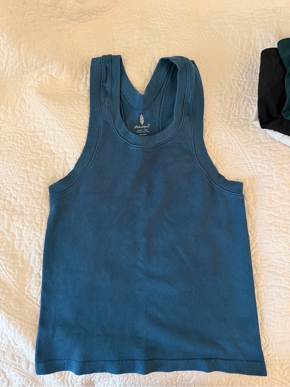 FP Movement by Free People Teal Ribbed Tank Top
